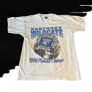 Vintage 90s Kentucy Wildcats Champions T Shirt Mens NCAA Single Stitch